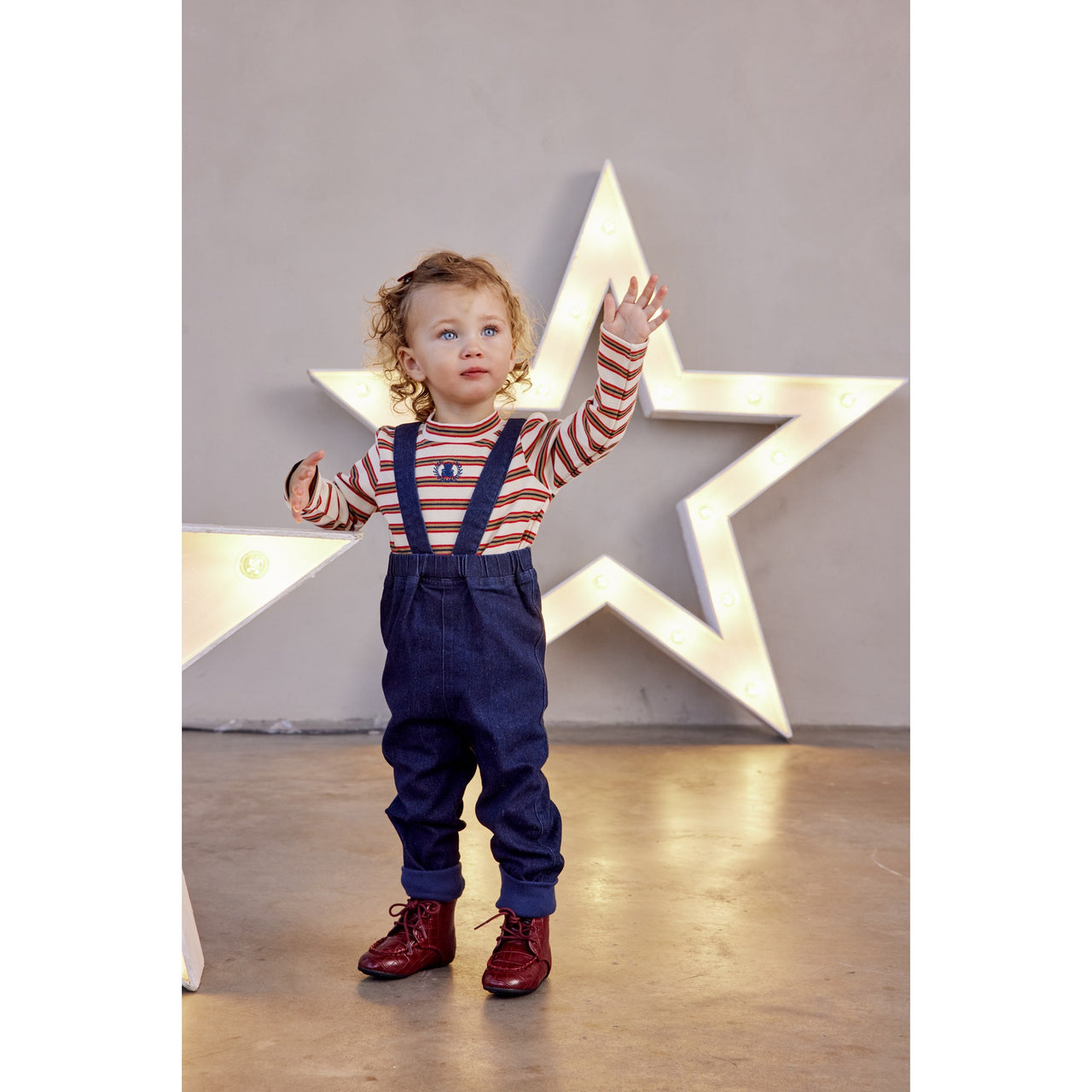 Melange Stripes Onesie Overall Set