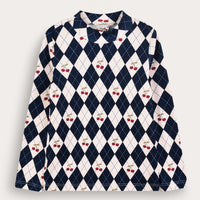Melange Diamond Mockneck