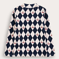 Melange Diamond Mockneck