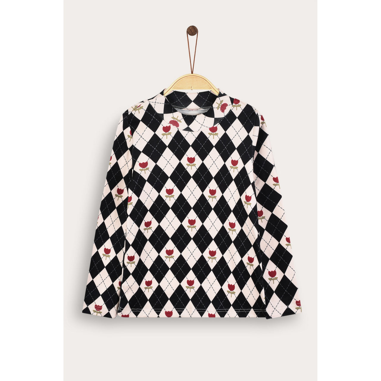 Melange Diamond Mockneck