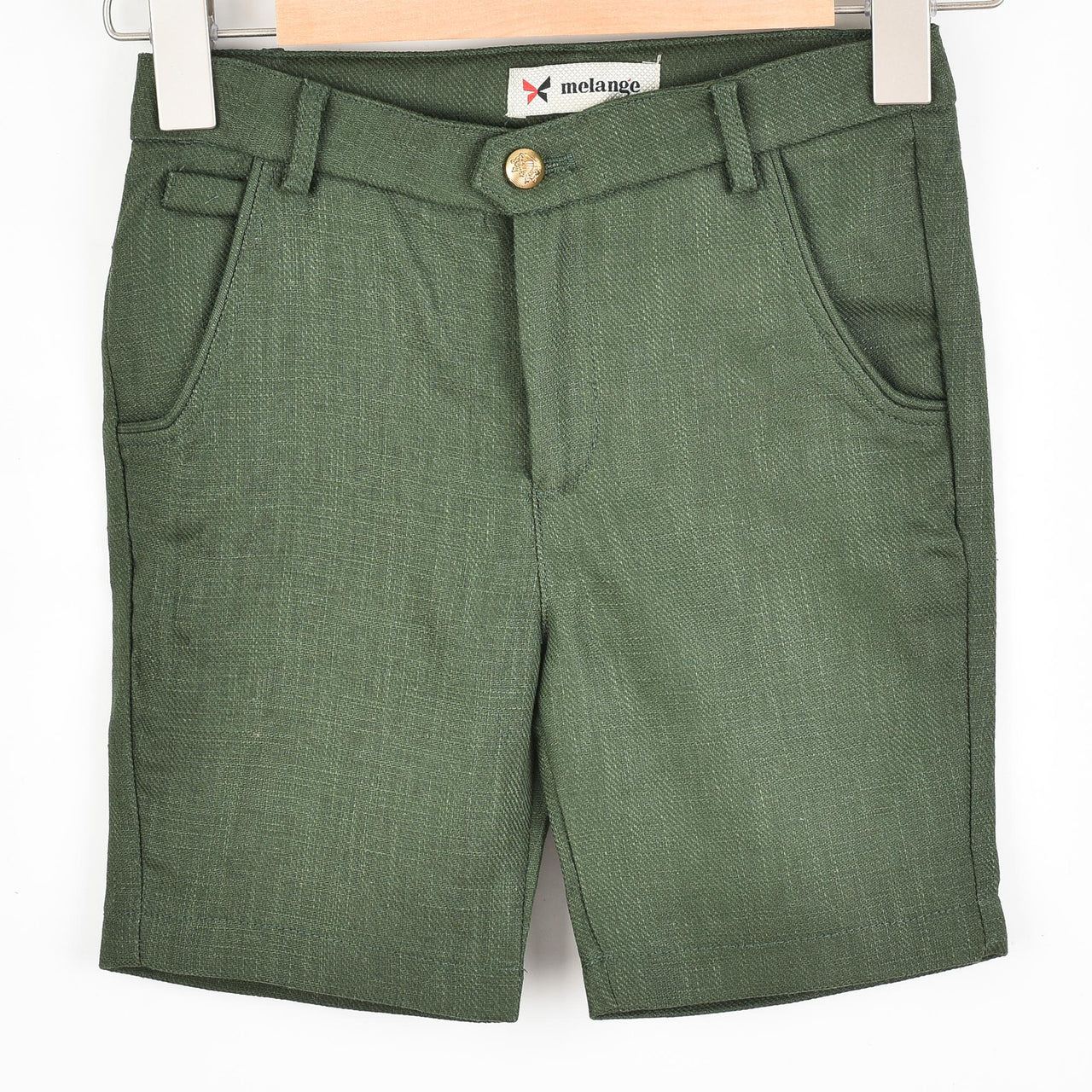 Melange Linen Bermuda Shorts