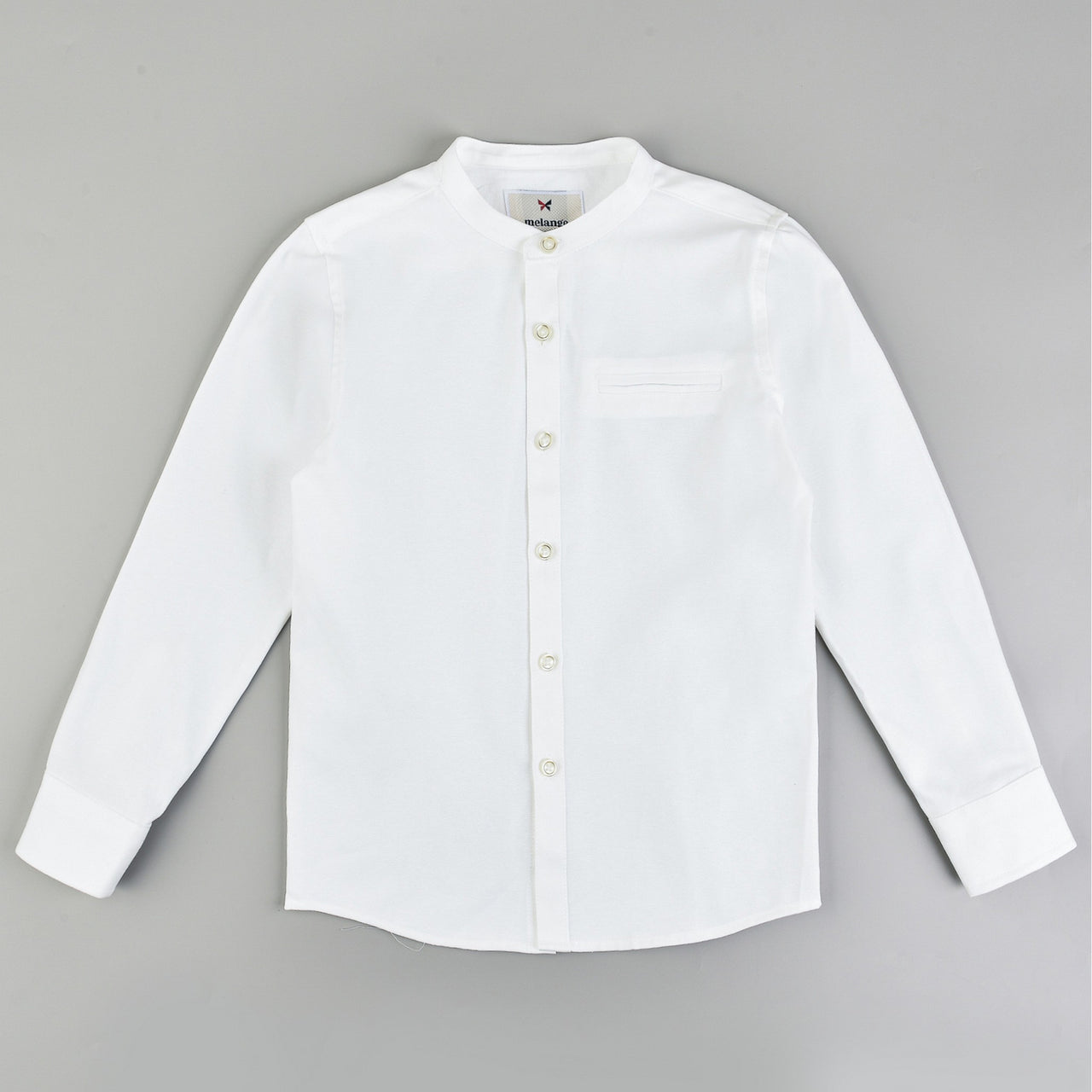 Melange L.S Mandarin Collar Shirt- Elegant