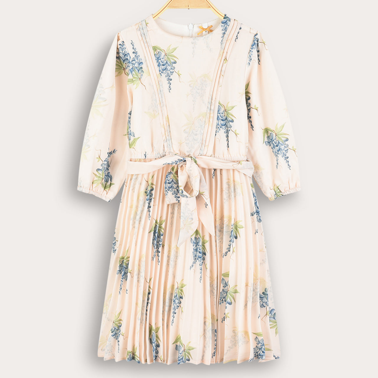 Girls Flower Pleated Dress