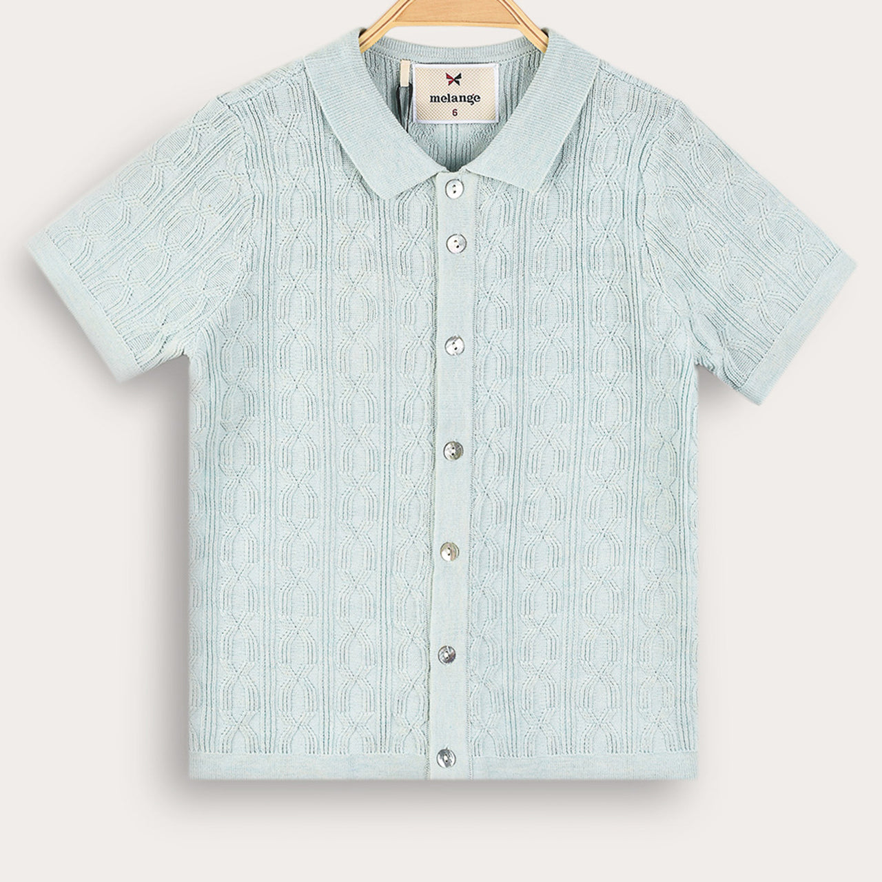 Melange Knit Button Down Shirt