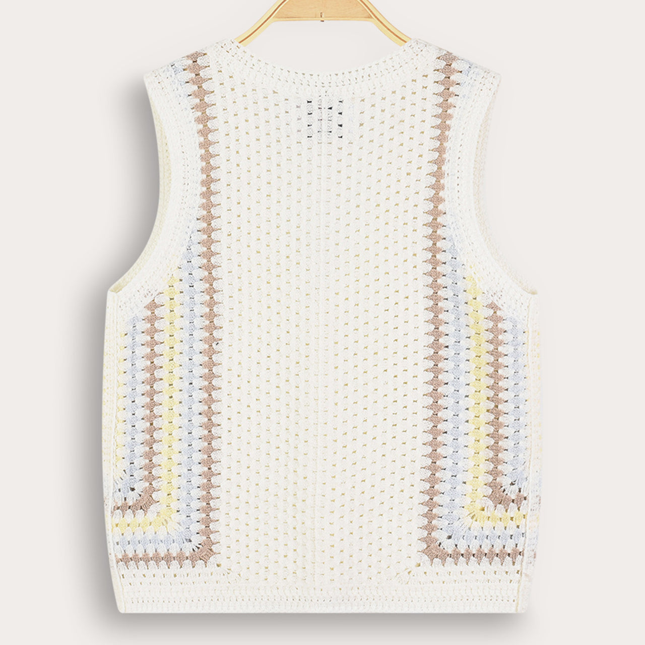 Melange Retro Crochet Vest