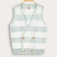 Melange Checks Knit Vest
