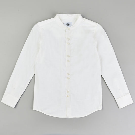 L.S Mandarin Linen Shirt- Classic