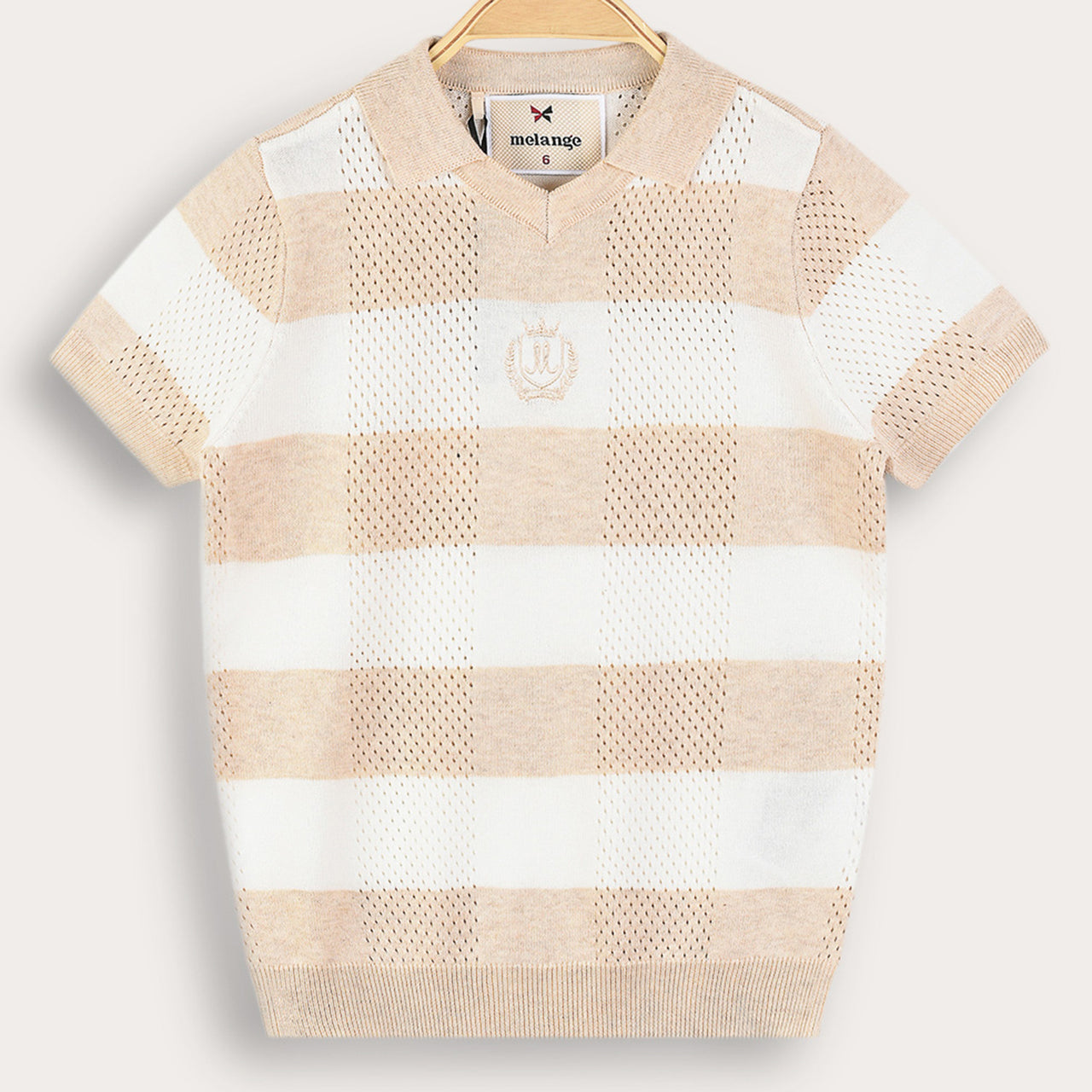 Melange Checks Knit Shirt