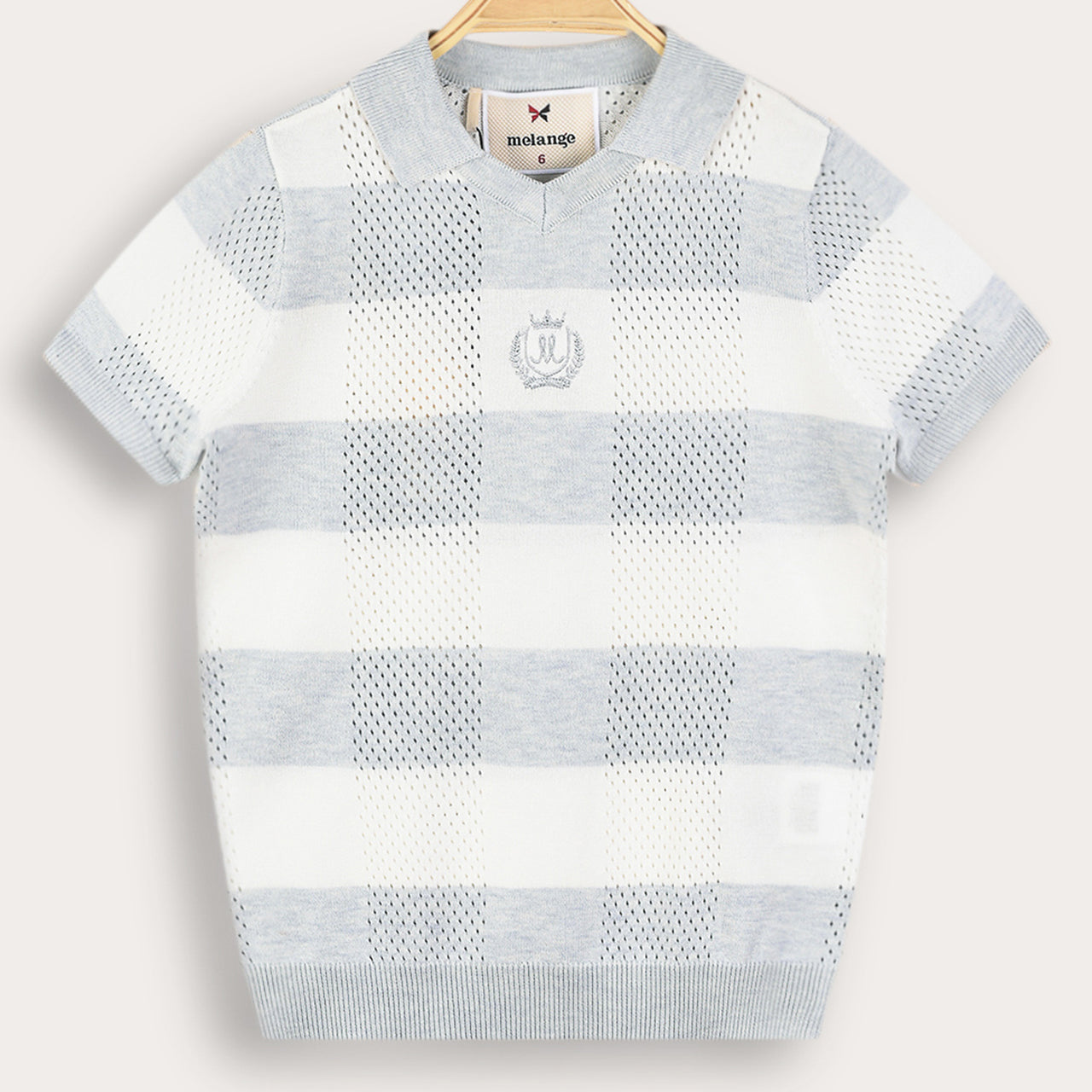 Melange Checks Knit Shirt