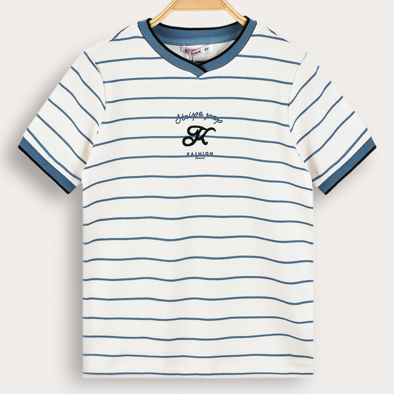 Boys S.S Striped Rib Shirt
