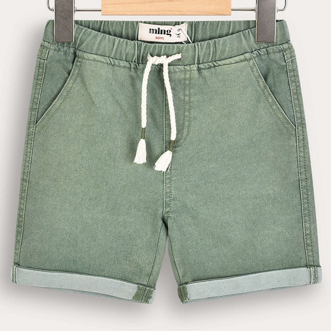 Melange Jeans Style Knit Shorts