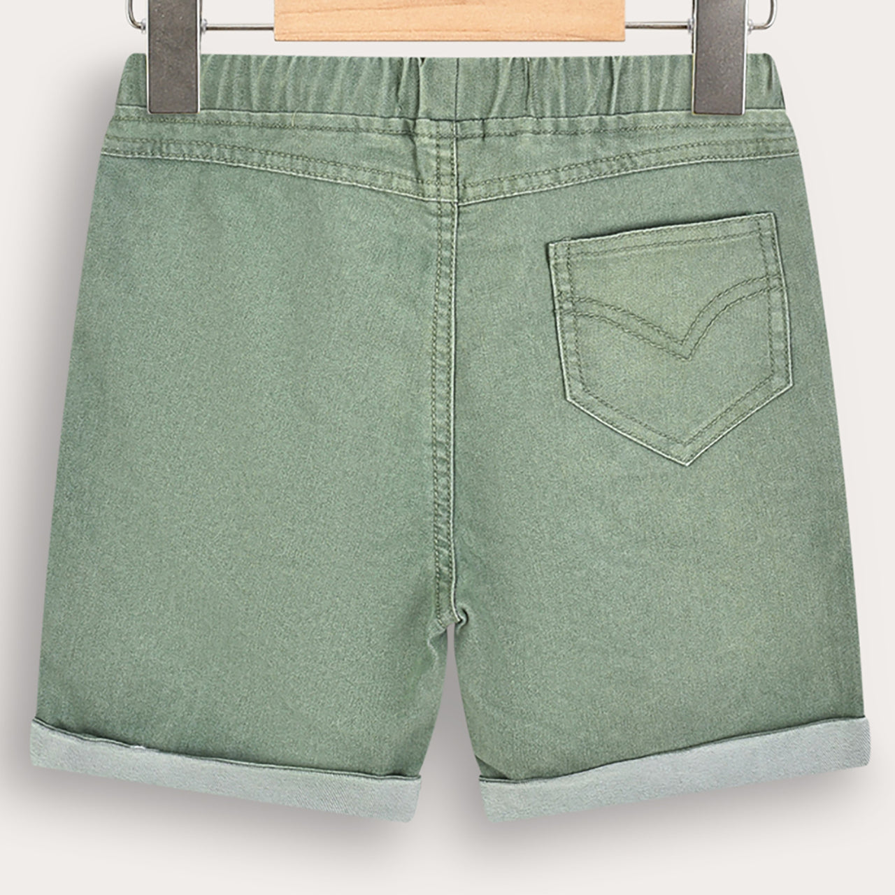 Melange Jeans Style Knit Shorts