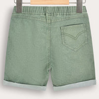 Melange Jeans Style Knit Shorts