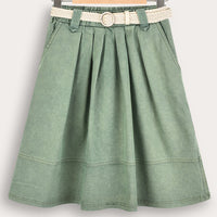 Melange Jeans Style Mid Skirt