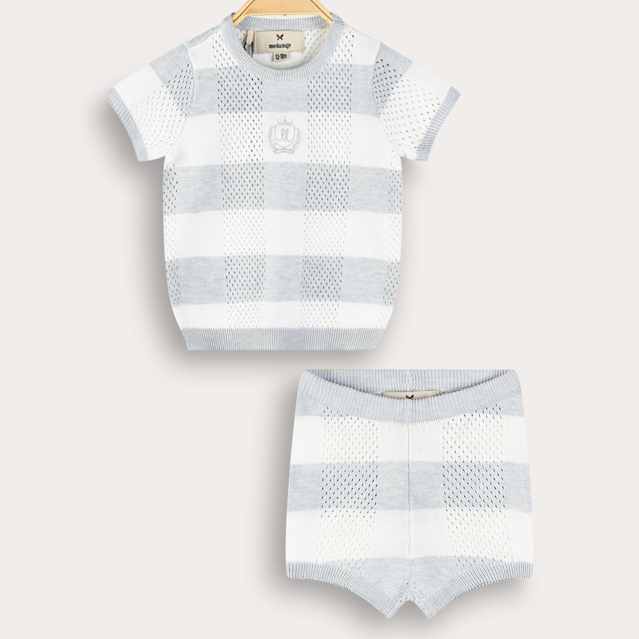 Melange Knit Checks Set