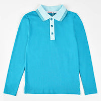 Boys Collar Stripe LS Polo