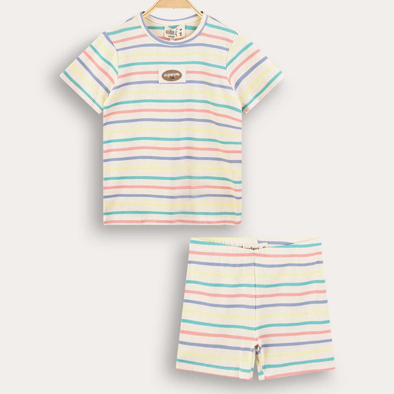 Melange SS Stripes Rib PJ Set