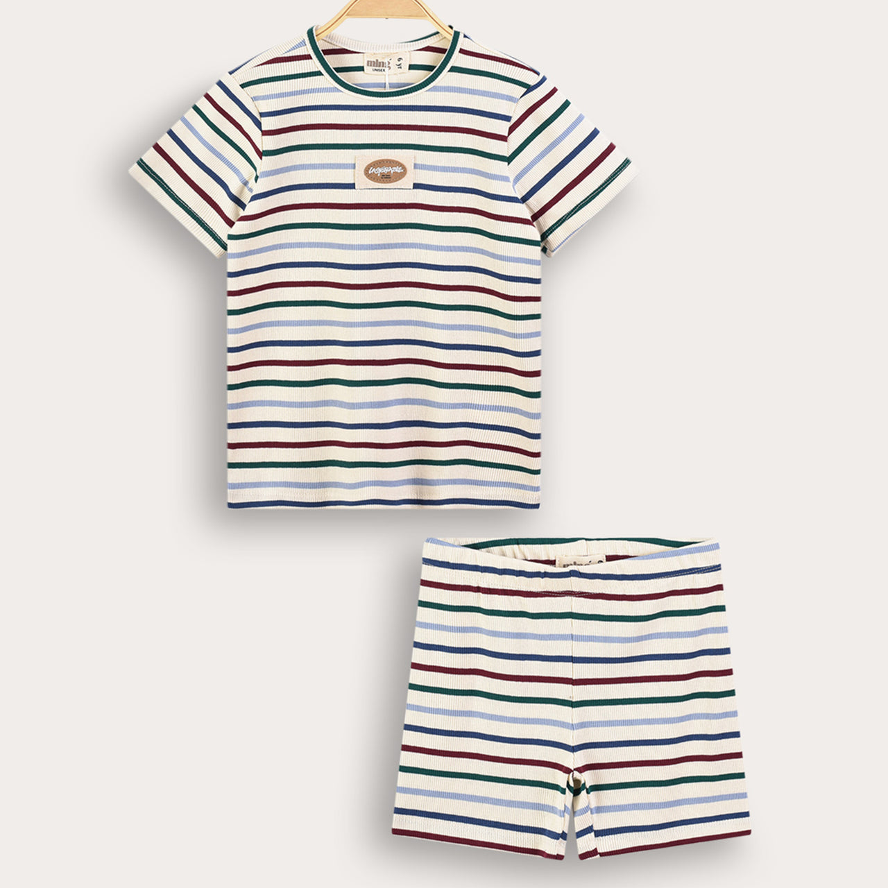 Melange SS Stripes Rib PJ Set