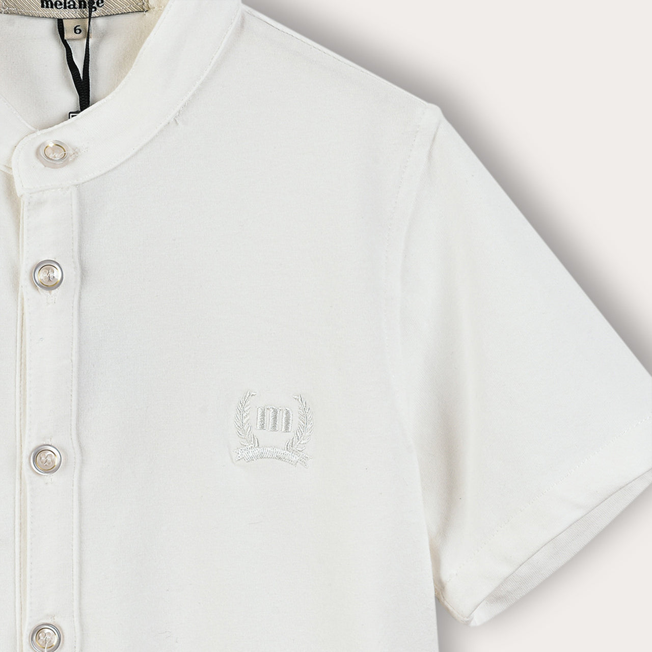 Melange Mandarin Collar Shirt