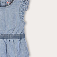 Stone Wash Ruffle Overall
