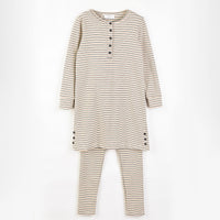 Hadas Striped Nightgown Legging Set