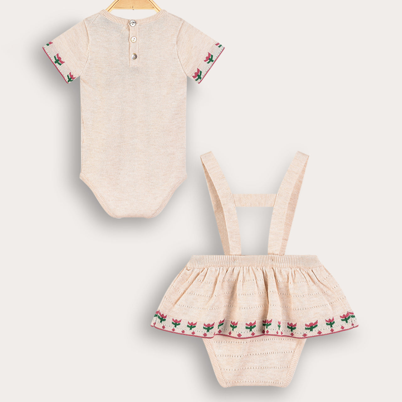 Melange Crochet Straps Baby Set