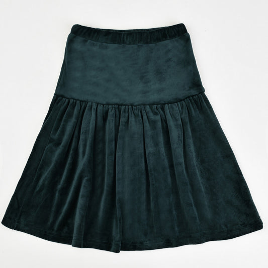 Melange Velour Pleated Skirt