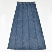 Melange Jeans Wash Midi Skirt