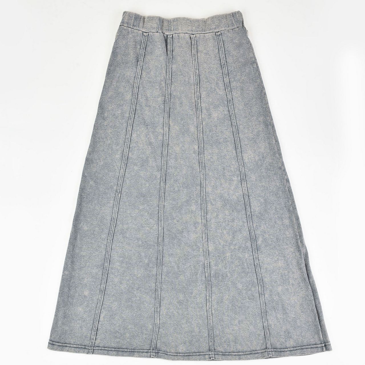 Melange Jeans Wash Midi Skirt