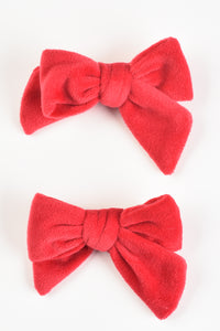 Hadas 2 PK Velour Bow Clip