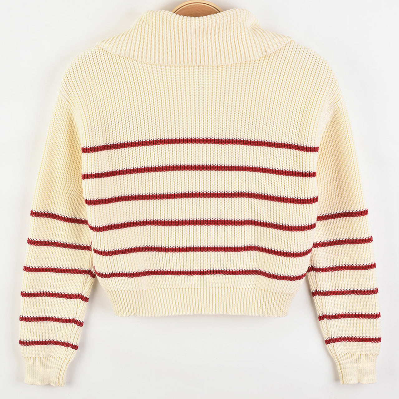 Melange Zipper Bow Sweater