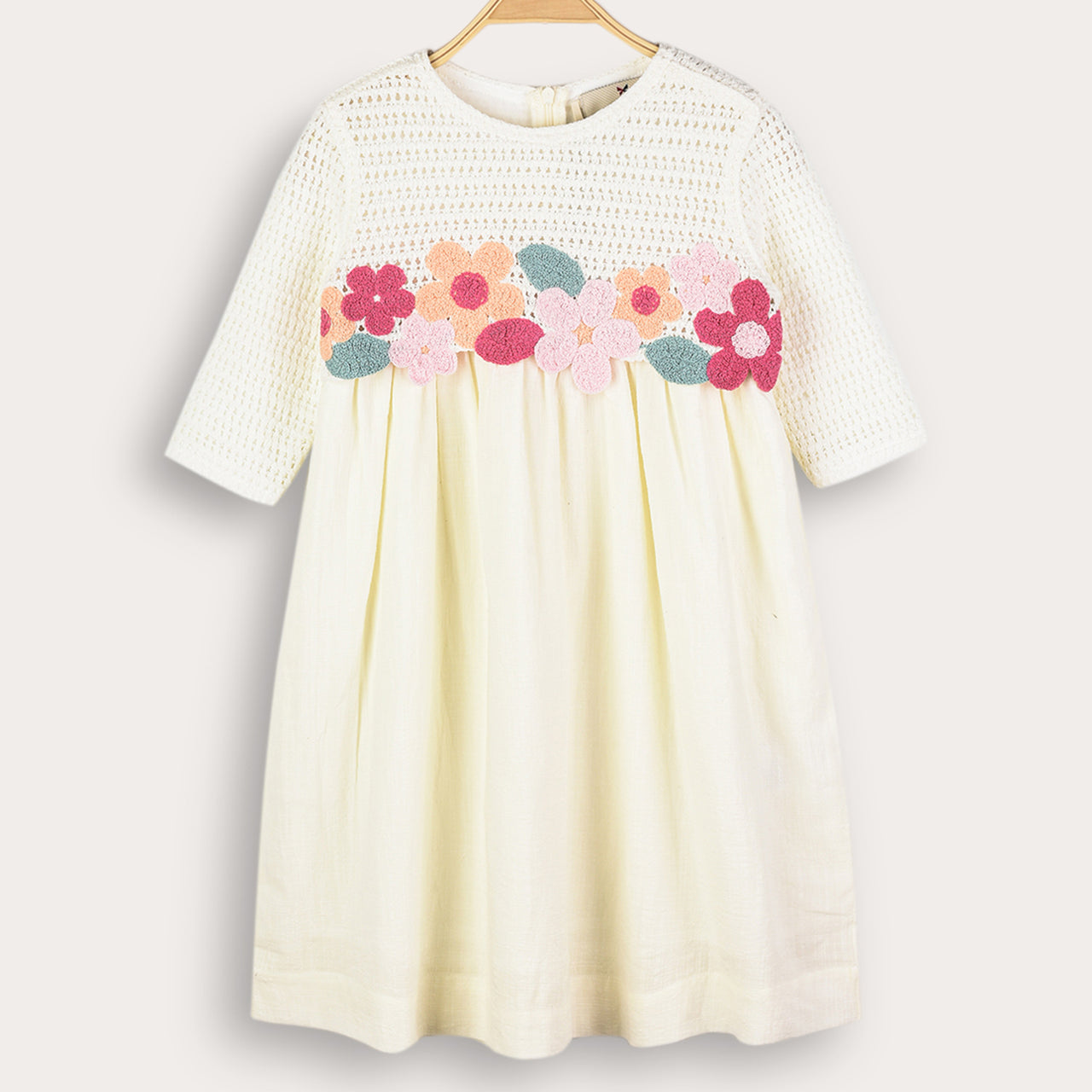 Melange Flower Crochet Dress