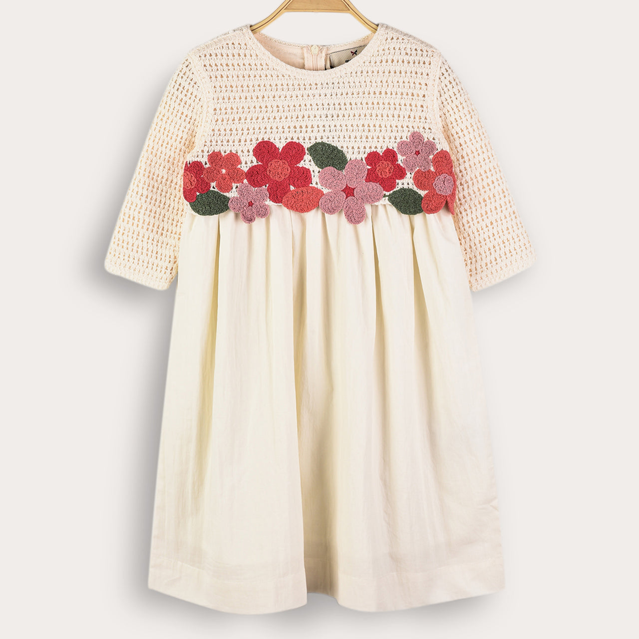 Melange Flower Crochet Dress