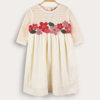 Melange Flower Crochet Dress