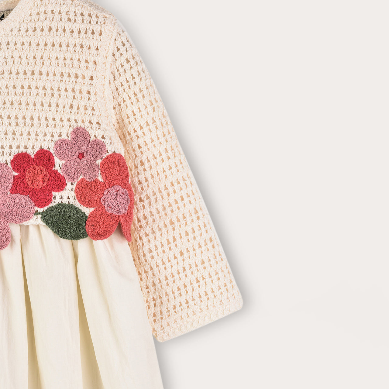 Melange Flower Crochet Dress
