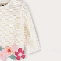 Melange Crochet Flower Shirt