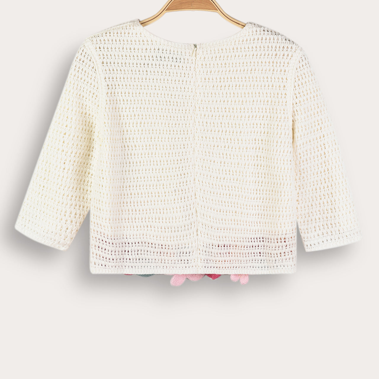 Melange Crochet Flower Shirt