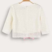 Melange Crochet Flower Shirt