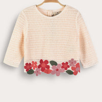Melange Crochet Flower Shirt