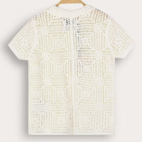Melange Crochet Knit Shirt