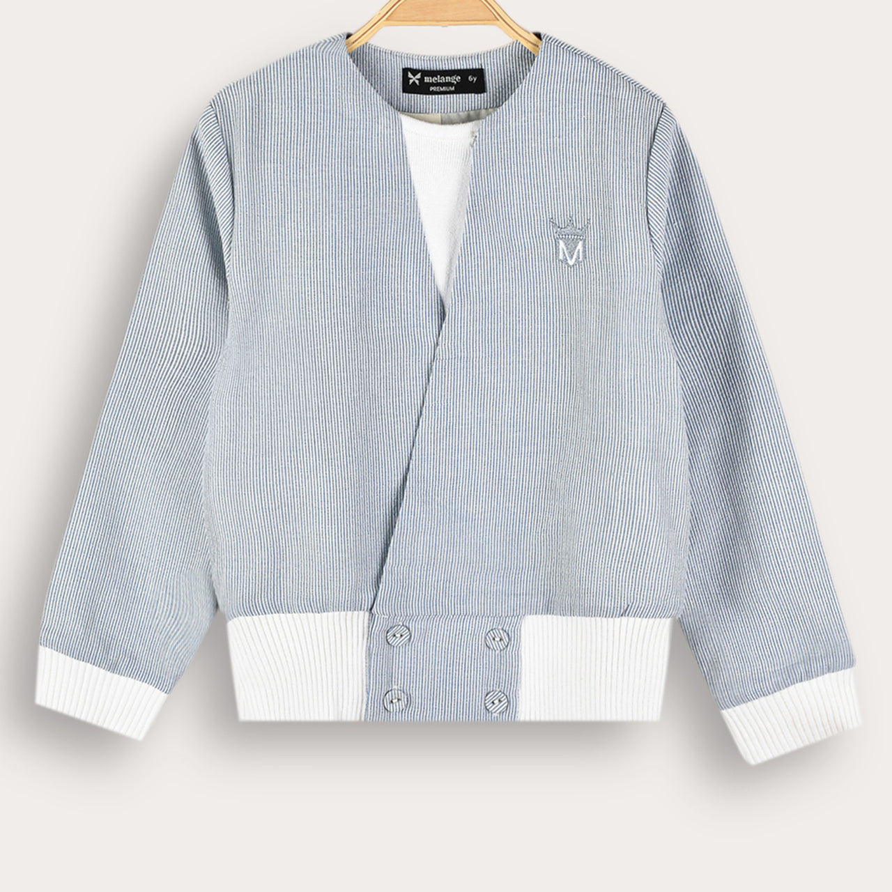 Melange Striped Suit Jacket