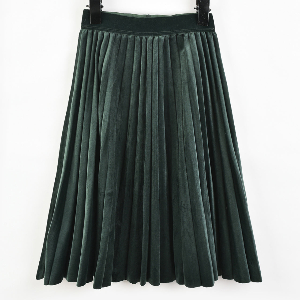 Melange Pleated Velour Skirt