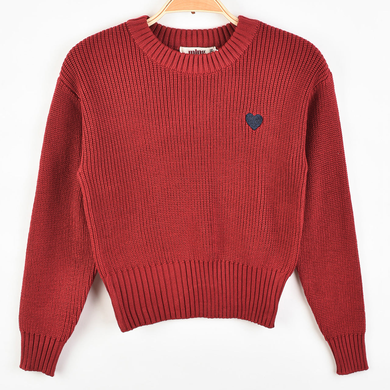 Melange EMB Knit Top