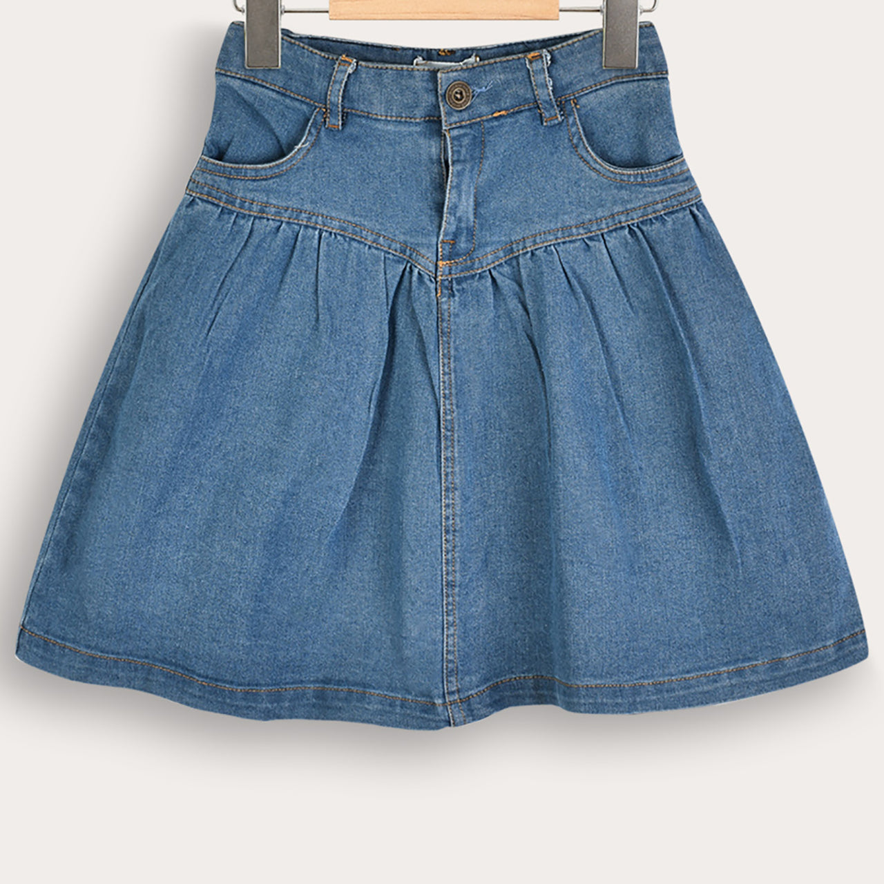 Melange Denim Skirt