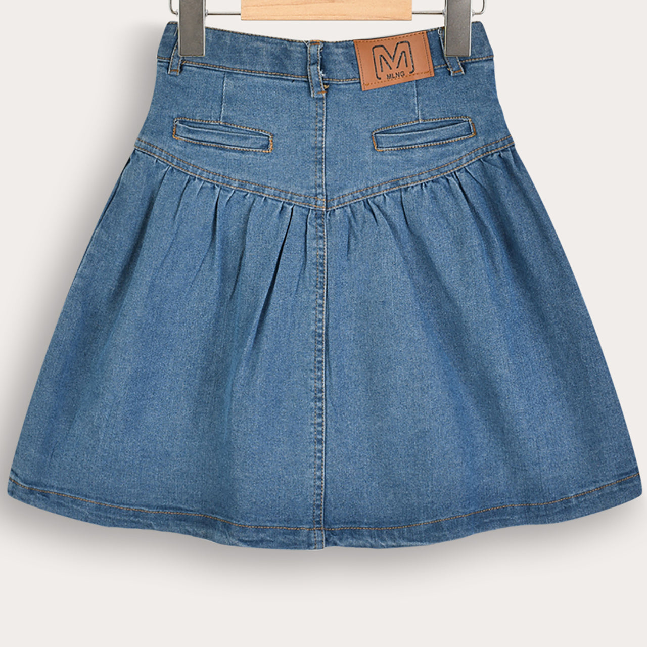 Melange Denim Skirt