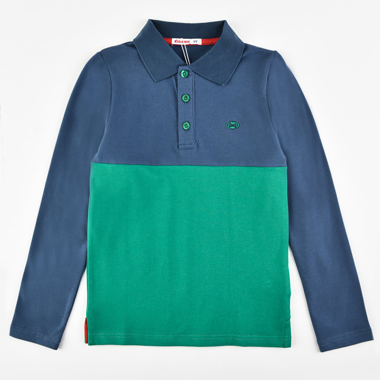 Boys LS Color Contrast Polo