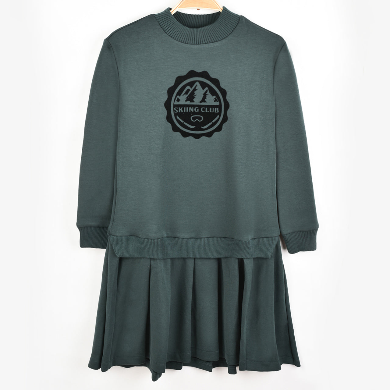 Melange Velour Logo Dress