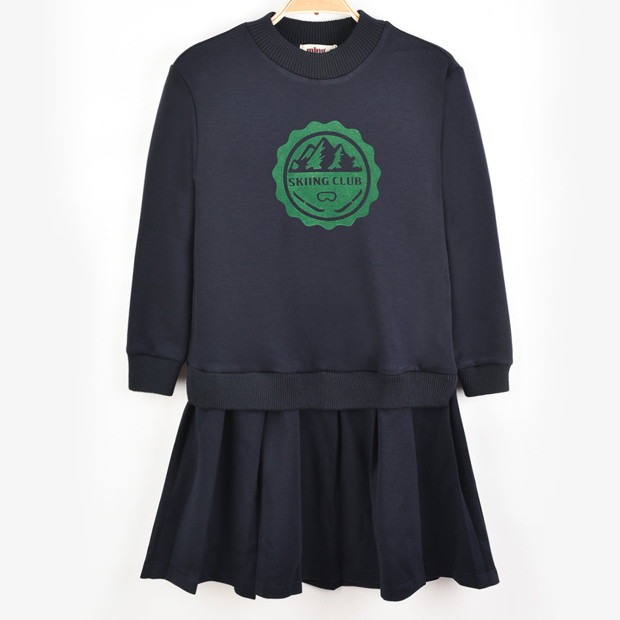 Melange Velour Logo Dress