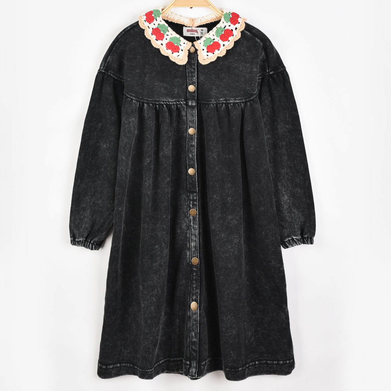 Melange Cherry Collar Dress
