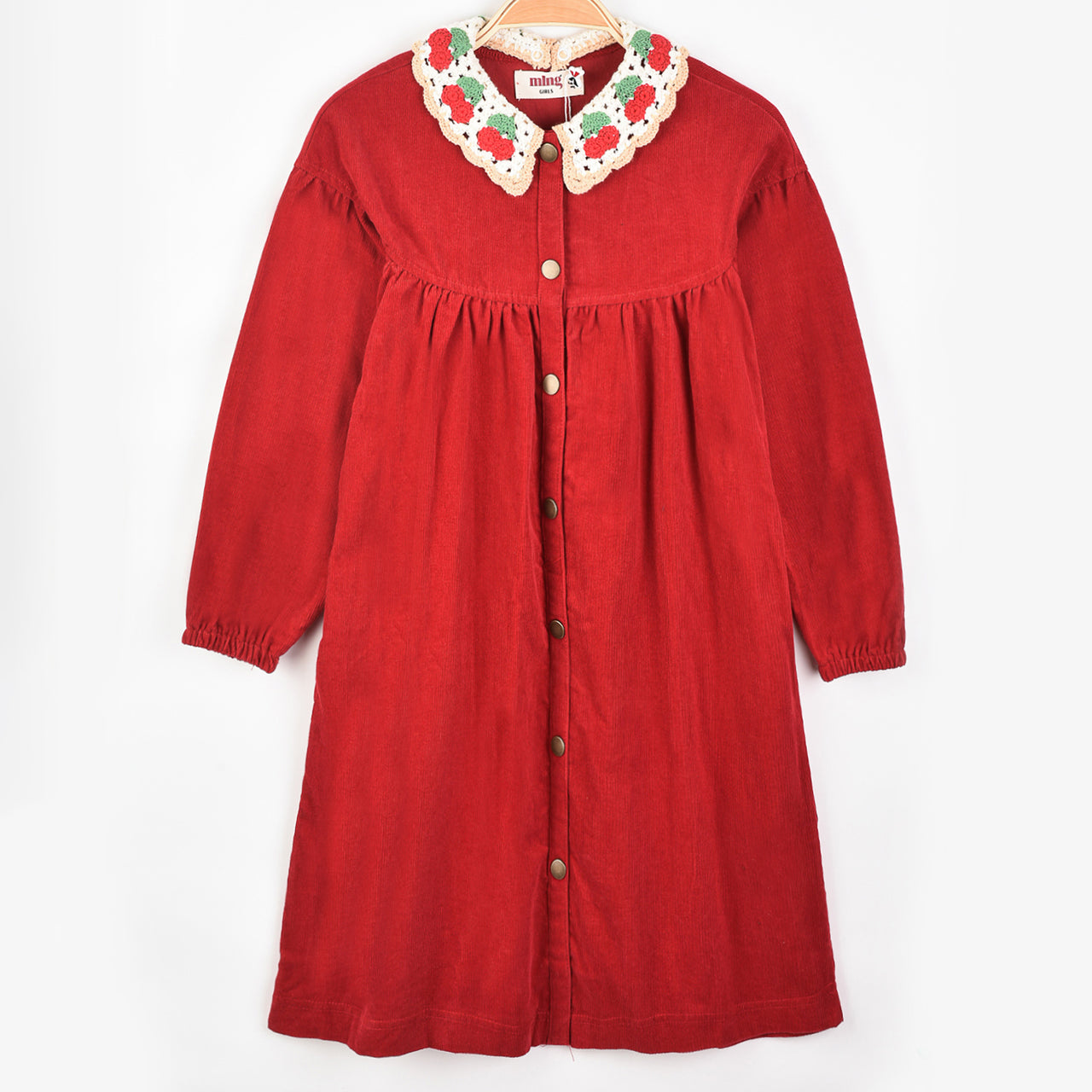 Melange Cherry Collar Dress